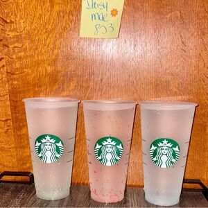 Starbucks Confetti Color Changing Re-Usable Cups